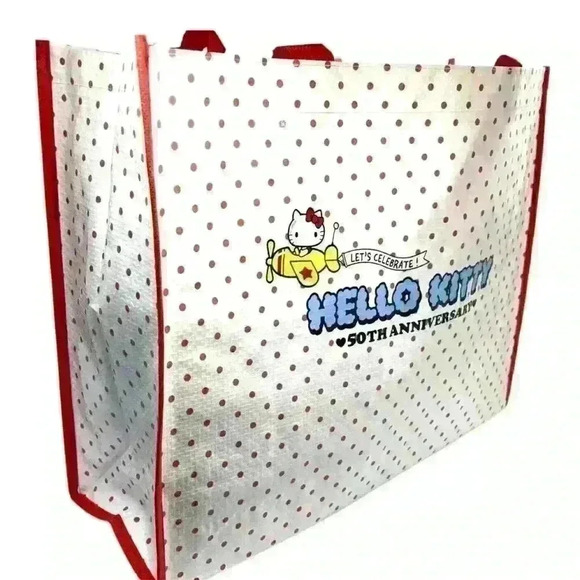 Hello Kitty Sanrio Kawaii Tote Bag 50th Anniversary Limited Edition Design Japan - Picture 4 of 5